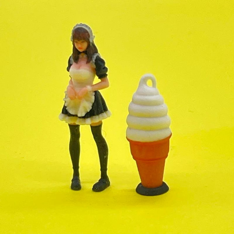 1/43 ソフトクリーム看板 ミニチュア フィギュアに ジオラマに
