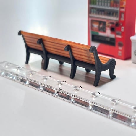 1/43 立体自販機　空き缶入れ　ベンチ　ミニチュア　フィギュア　1/64より大