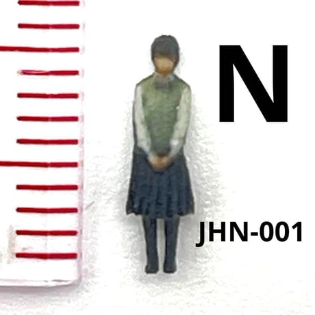 Nゲージ　JHN-001　女子高生　フィギュア　完成品　鉄道模型　ジオラマ　レイアウト　リアルフィギュア　ミニチュア　ミニチュアイメージ