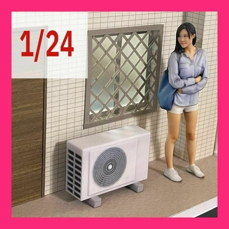 1/24 エアコン室外機　室外機　ミニチュア　フィギュアに　リアルフィギュア　３Dプリント