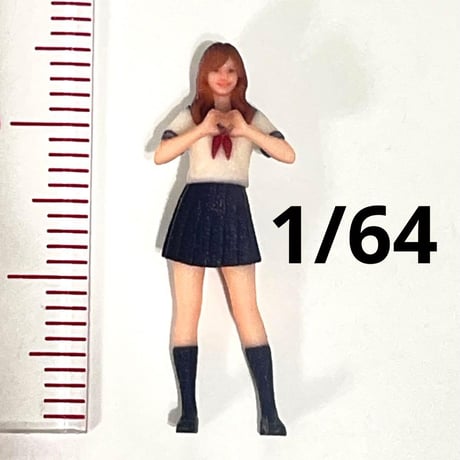 1/64 フィギュア　セーラー服　JK ハート　女子高生　ミニカー　トミカに