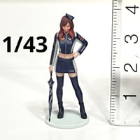 1/43 フィギュア　レースクイーン　青　傘　1/64より大　ミニカーに