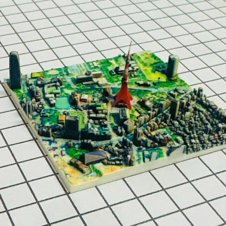 ミニチュア　東京タワー周辺　港区　3D地図　ジオラマ　フィギュア　1/64より小