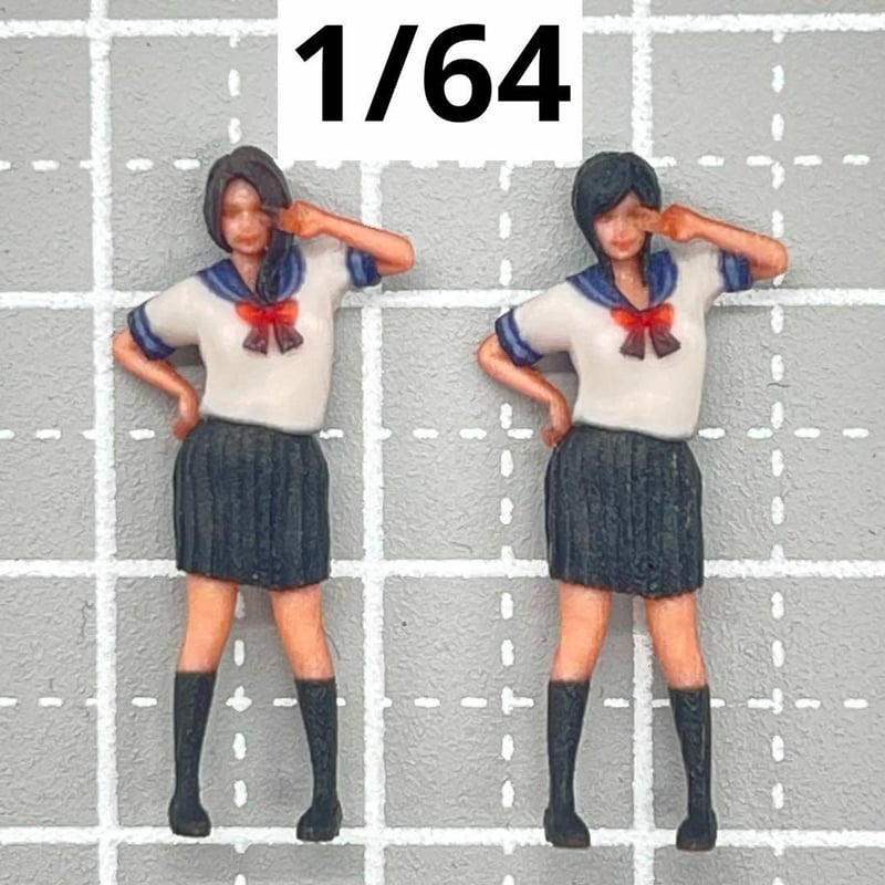 1/64 フィギュア2体 JK 女子高生 ミニチュア ミニカーに 1/64 フィギュア2体 JK 女子高生 ミニチュア ミニカーに