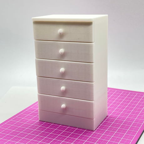 ミニチュア　タンス　白　家具　ドールハウスに　完成品　箪笥　チェスト