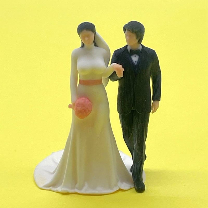 3F 【極美品】西欧風 教会 ミニチュア 模型 フィギュア付き（結婚式・ウェディ 1/43 PH-008 ウェディング フィギュア ミニカーに ミニチュアイメージ