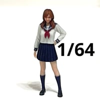 1/64 フィギュア　セーラー服　ミニカーに　トミカに　ジオラマ　ミニチュア