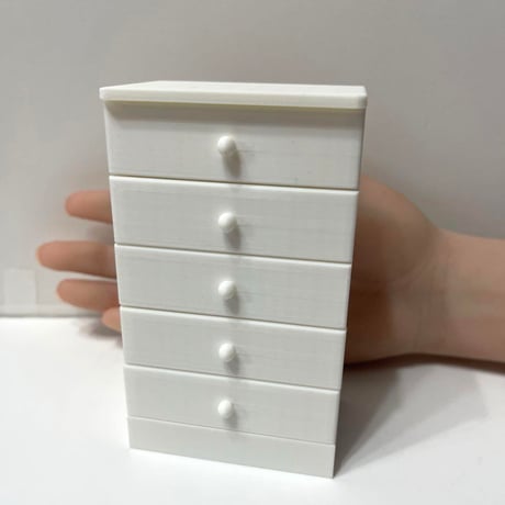 ミニチュア　タンス　白　家具　ドールハウスに　完成品　箪笥　チェスト