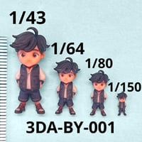 1/43 1/64 1/80 1/150 3DA-BY-001 フィギュア4体　リアルフィギュア　完成品　ミニチュアイメージ　ミニカーに　ジオラマに
