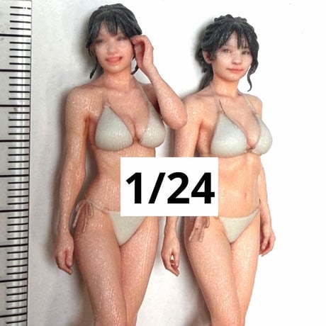 1/24 フィギュア2体　女性　水着　完成品　ミニチュア　1/64より大　3DAーFIG-5435　5436　リアルフィギュア　３Dフィギュア