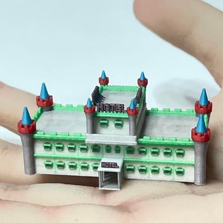 1/700 ホテル　ラブホテル　住宅模型　ミニチュア　フィギュア　建築模型　ジオラマ　ミニチュアイメージ　３D　ラブホテル