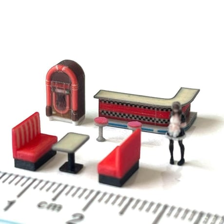 完成品　Nゲージ　1/150  ダイナーセット　フィギュアに　鉄道模型　ジオラマ　レイアウト　ミニチュア