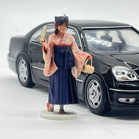 1/43 台付　3DA-X-PT-005 袴　卒業式　フィギュア　1/64より大 ミニチュアイメージ　リアルフィギュア　３Dフィギュア