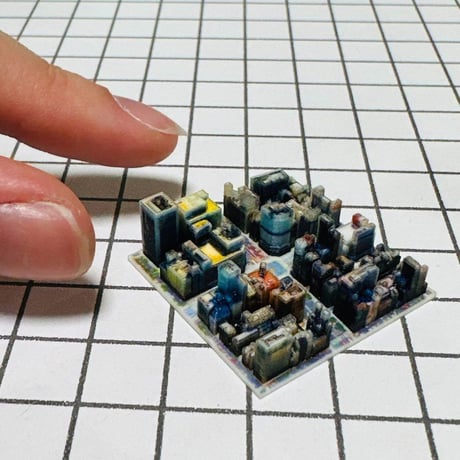 ミニチュア　銀座 3cm ジオラマ　３D地図　フィギュアに　1/64より小　ドールハウスに