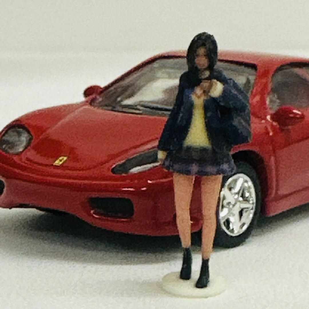 1/64 JK制服 フィギュア 女子高生 台座付き ミニカーに ジオラマ