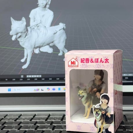 1/18 犬と女の子　フィギュア　外箱付き　3D ミニチュア　1/64より大