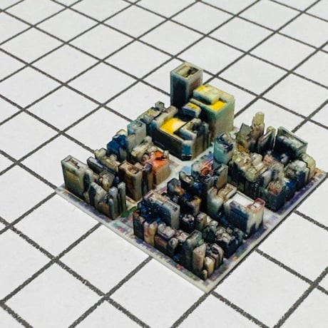 ミニチュア　銀座 3cm ジオラマ　３D地図　フィギュアに　1/64より小　ドールハウスに
