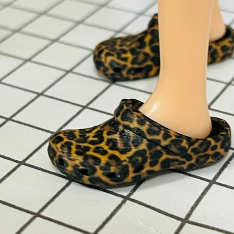 リカちゃん　サンダル　靴　momokoに　ブライスに　ミニチュア　ヒョウ柄