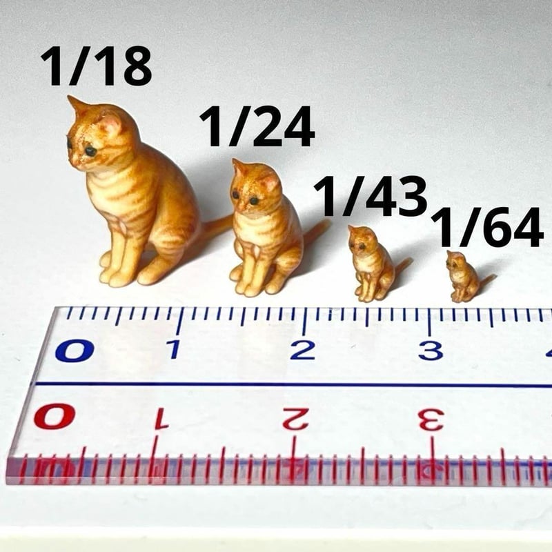 1/18 1/24 1/43 1/64 猫 ミニチュア フィギュア ミニカーに
