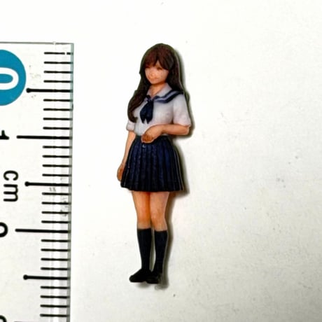 1/64 フィギュア　女子高生　セーラー服　トミカ　ミニカー　ジオラマに　3D　ミニチュア　リアルフィギュア　完成品