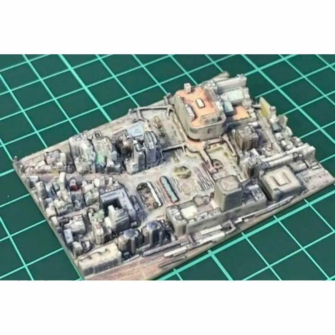 ミニチュア☆徳島駅前☆フィギュアに☆1/64より小 徳島市 3D 建築模型 