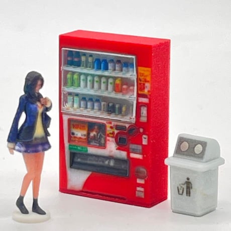 1/64 自販機立体タイプ　空き缶入れ　ゴミ箱　ミニチュア　フィギュアに