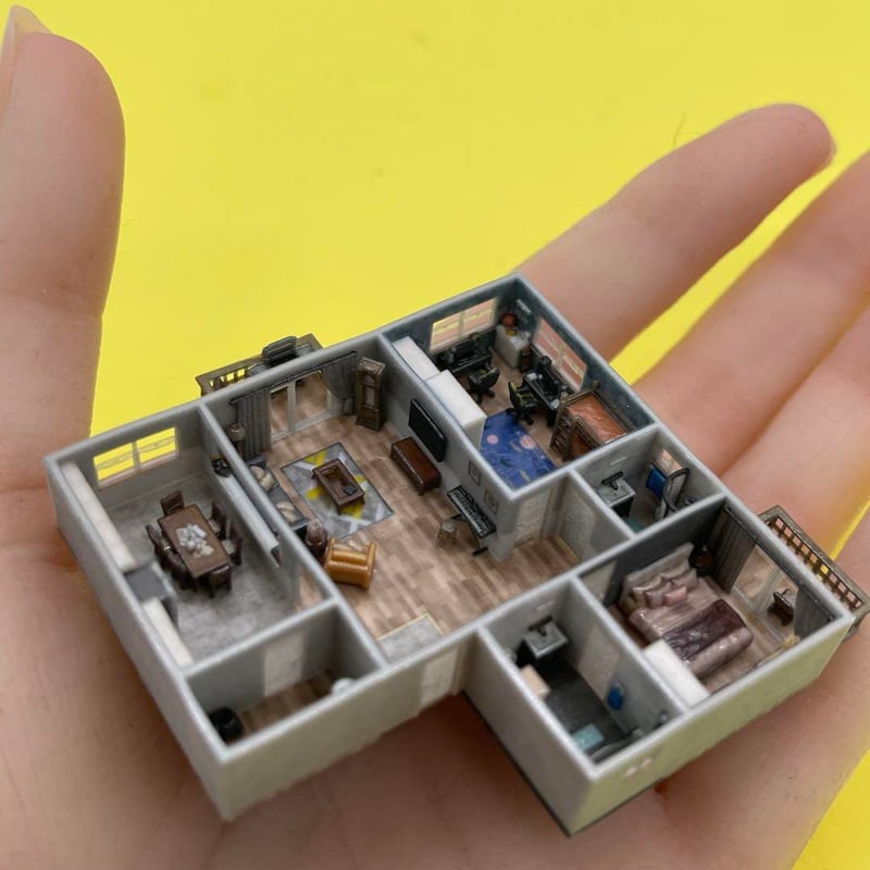 Nゲージ　マンション　ミニチュア　住宅模型　建築模型　フィギュア　1/64より小 ミニチュア ビル ジオラマに フィギュアに 1/64より小 住宅模型
