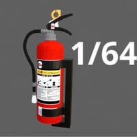 1/64 消火器　スタンド付　ミニチュア　フィギュア　ジオラマに　ミニカーに
