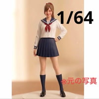 1/64 フィギュア　ポニーテール　セーラー服　ミニカーに　トミカに　ジオラマ