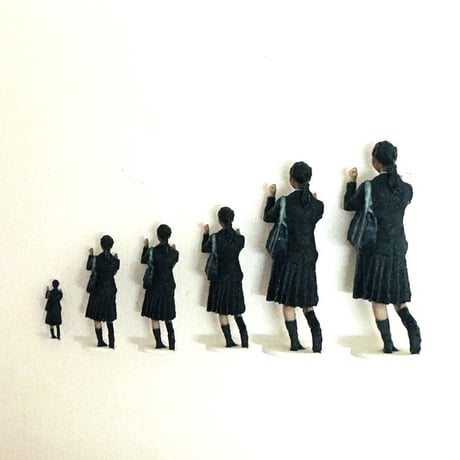 JKNJ フィギュア6体　N HO 1/72 1/64 1/48 1/43　女子高生　リアルフィギュア　完成品　ミニチュアイメージ　ジオラマに　　ミニカーに