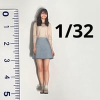 1/32 可愛いお姉さん　フィギュア　ミニカーに　1/64より大 ミニチュアイメージ　リアルフィギュア　完成品　３Dフィギュア　ミニチュア