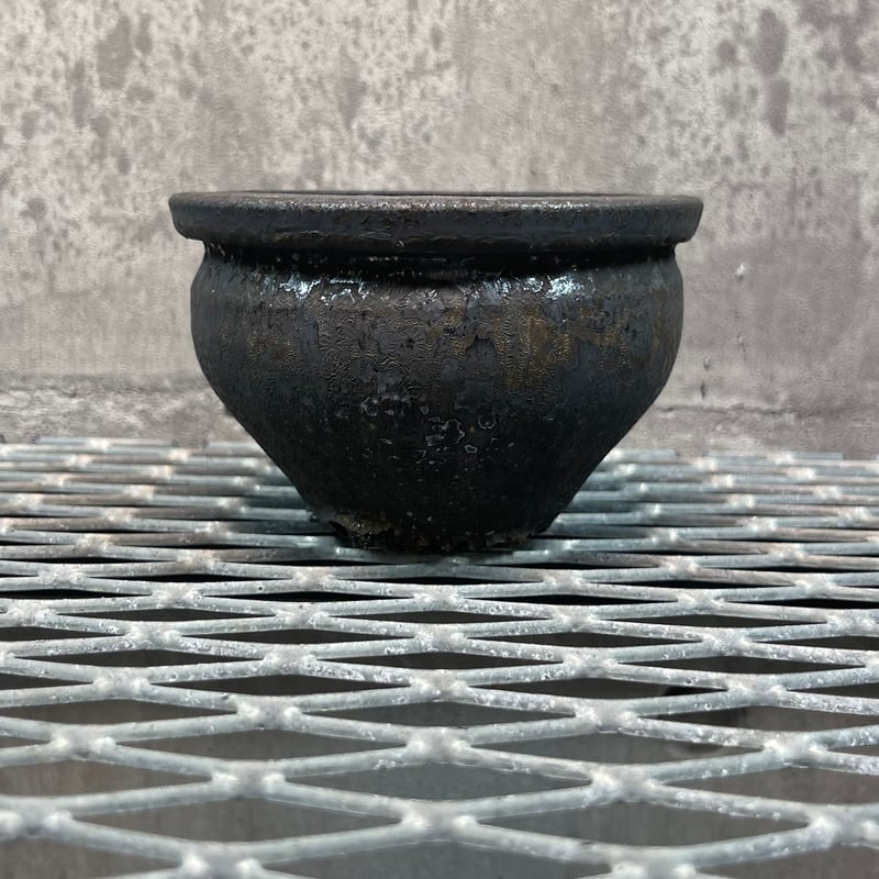姫野翔太 金彩 菊模様 egg 植木鉢 作家鉢 59 