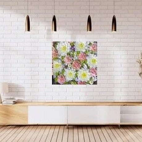 花手水アートで住空間を明るく「花手水」で作る、夢のような居心地の良い空間へ　ジークレキャンバス　L