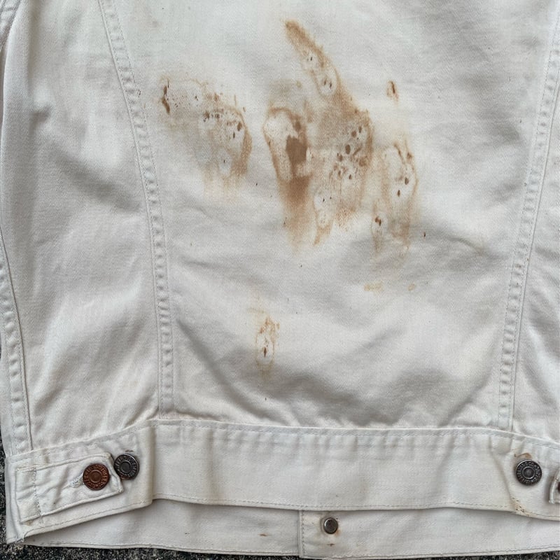 60s Levi's 940Bxx BIGE white denim jacket | 古着屋 匠人