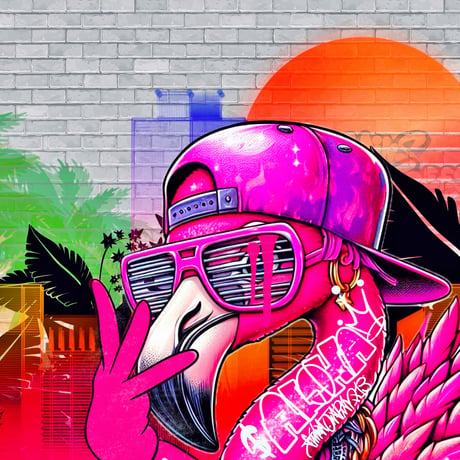 アートパネル「FlamingoVibes」