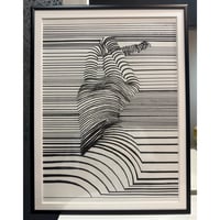 原画「StripeaBody」高厚紙デッサン　モノクロ