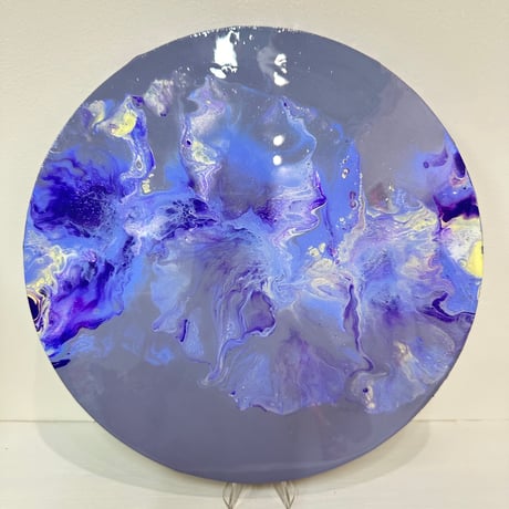 風の靡〜Purple  直径30㎝　キャンバスアート
