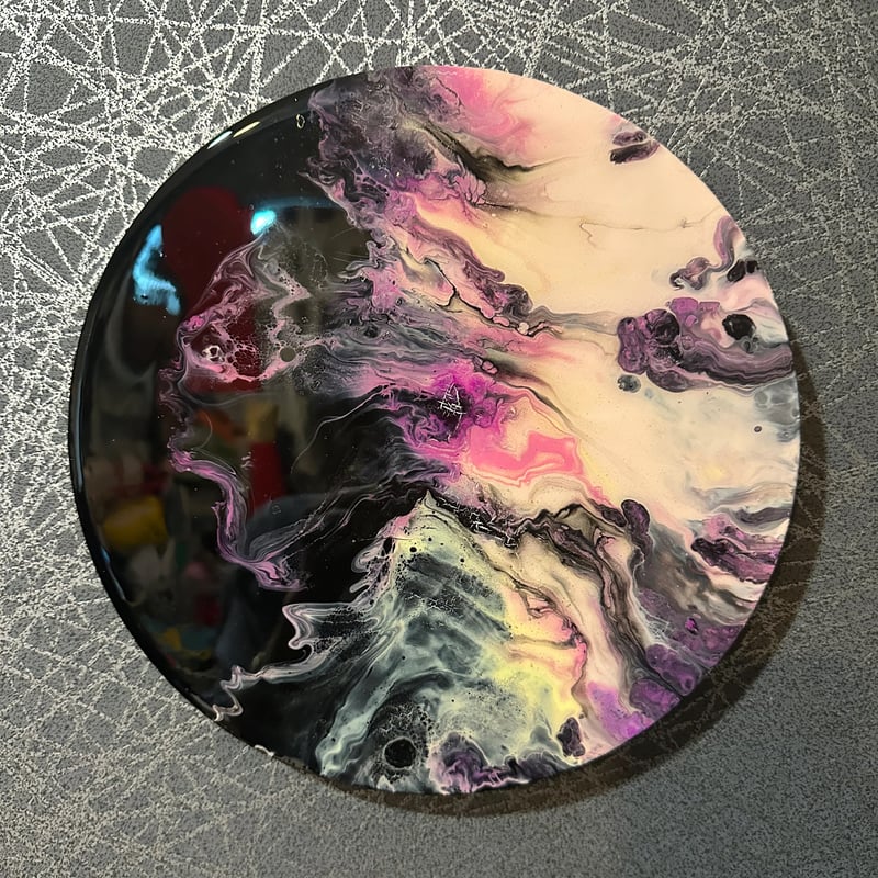 GARDEN 20｜金線と花の円形キャンバスアート｜直径20cm【原画】 円形キャンバス20cm〜「夢想」 | MIMAJAPAN ART'STORE