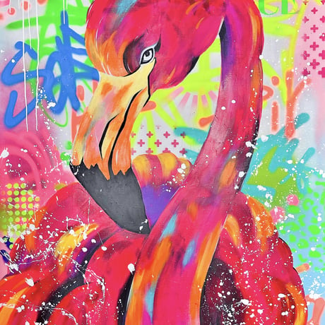 「Flamingo」F80号キャンバス【原画一点物】