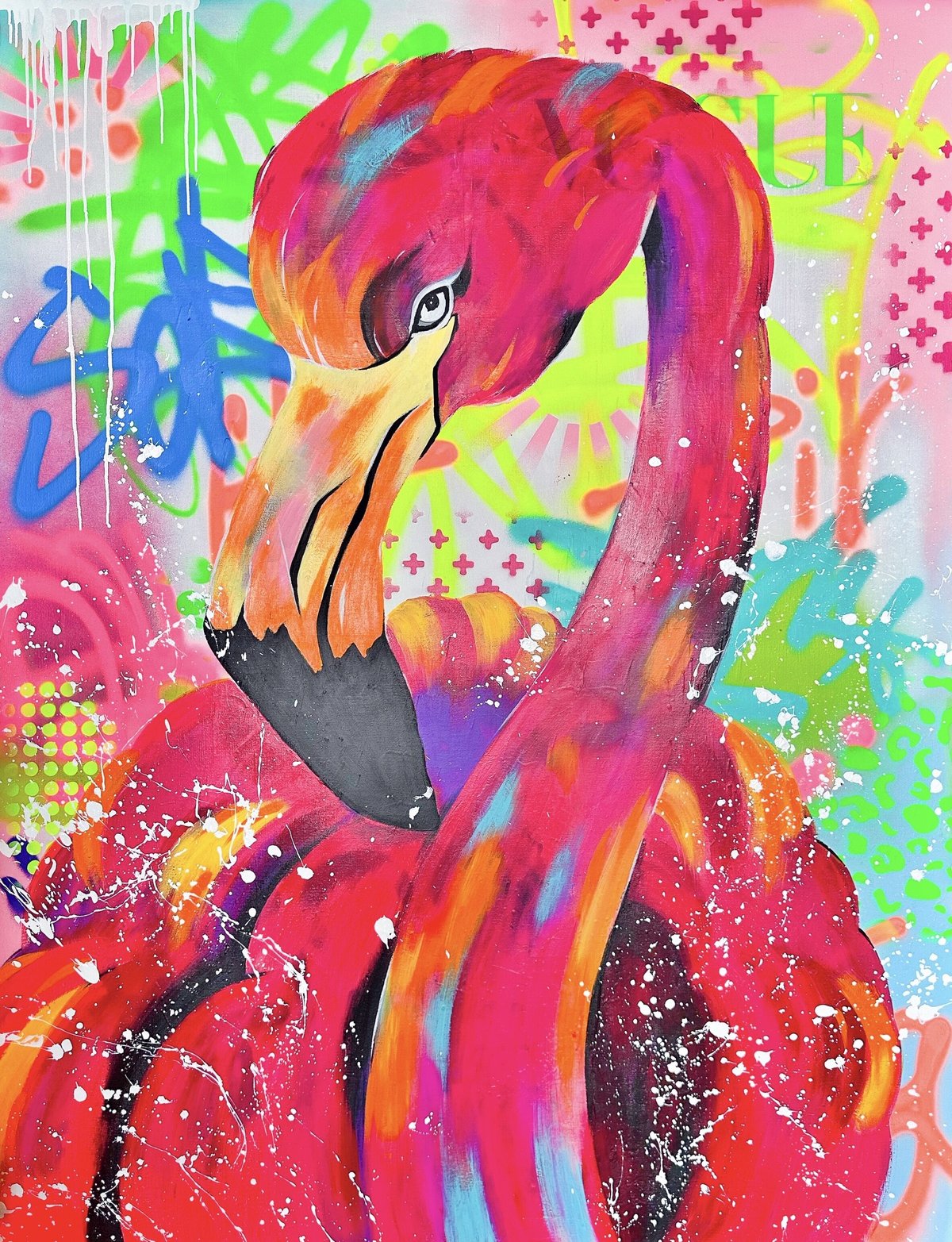 「Flamingo」F80号キャンバス【原画一点物】