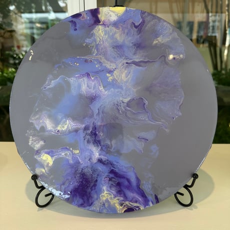 風の靡〜Purple  直径30㎝　キャンバスアート