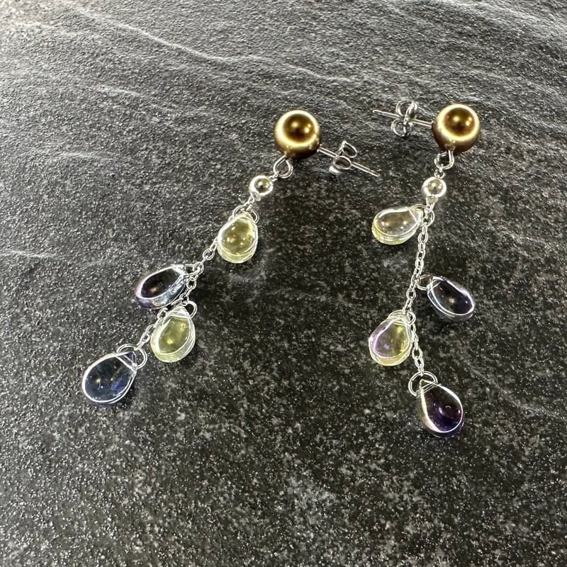151】雫ビーズチェーン ピアス | BonBon Ange STORE