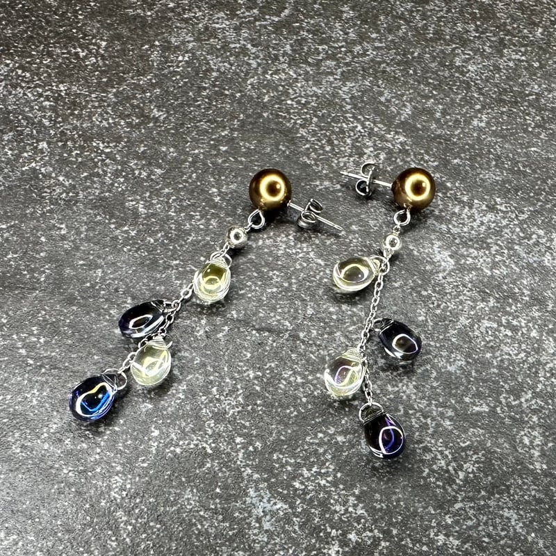 151】雫ビーズチェーン ピアス | BonBon Ange STORE