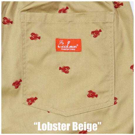 COOKMAN シェフパンツ Chef Pants Embroidery Lobster Beige [231-51803]