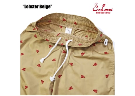 COOKMAN シェフパンツ Chef Pants Embroidery Lobster Beige [231-51803]
