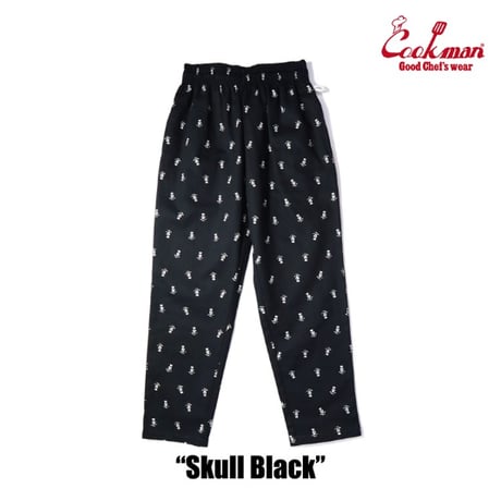 COOKMAN シェフパンツ Chef Pants Skull Black [231-31804]