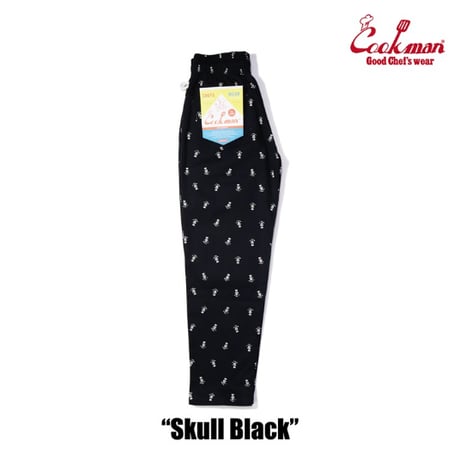 COOKMAN シェフパンツ Chef Pants Skull Black [231-31804]