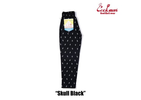 COOKMAN シェフパンツ Chef Pants Skull Black [231-31804]
