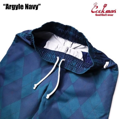 COOKMAN シェフパンツ Chef Pants Argyle Navy [231-23801]