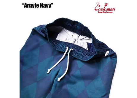 COOKMAN シェフパンツ Chef Pants Argyle Navy [231-23801]